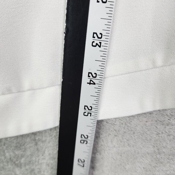 Womens White 41 Hawthorn Button-Up Blouse Polyester Roll-Up Sleeves Size S - Picture 10 of 11